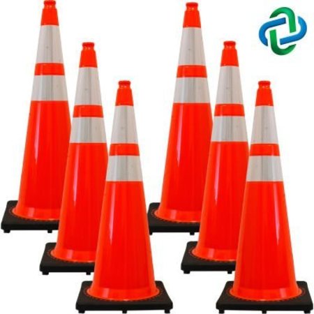 GEC Mr Chain DOT Traffic Cone, 36in, Traffic Orange, 6/Pack 98080-6
